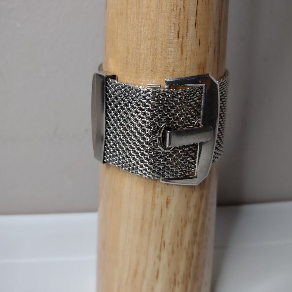 Cute Silver Tone Metal Mesh Belt Bracelet